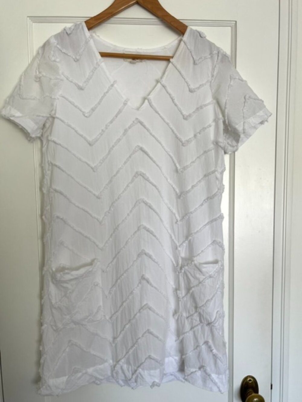 Anthropologie Porridge Textured White Shift Dress | Size XS - Picture 3 of 12
